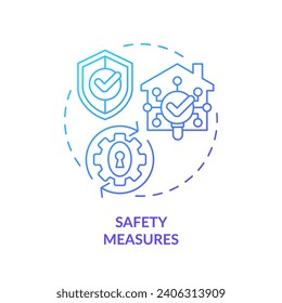 2D safety measures gradient icon representing moving service, simple isolated vector, thin line illustration.