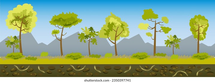 2D Side Scrolling Forest Game Background and Wallpapers