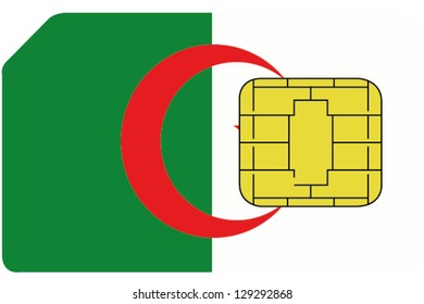 2D SIM card with the flag of Algeria