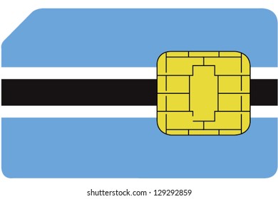 2D SIM card with the flag of Botswana