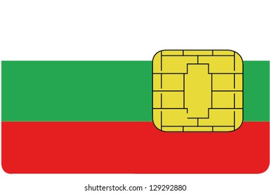 2D SIM card with the flag of Bulgaria