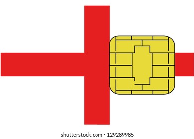 2D SIM card with the flag of England