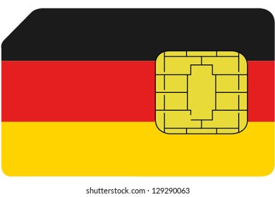 2D SIM card with the flag of Germany