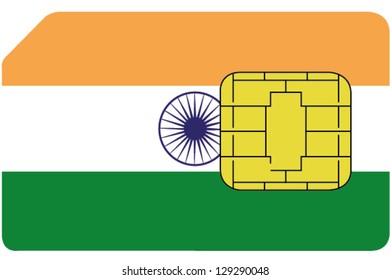 2D SIM card with the flag of India