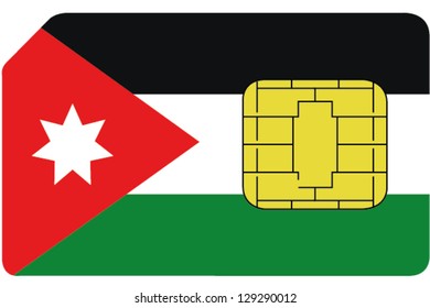 2D SIM card with the flag of Jordan