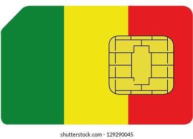 2D SIM card with the flag of Mali