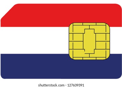 2D SIM card with the flag of Netherlands