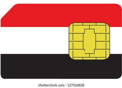 2D SIM card with the flag of Yemen