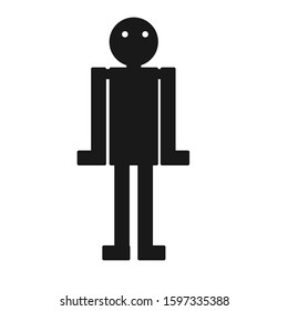 2D simple character color Black