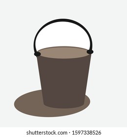 2d simple design bucket color Brown