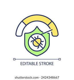 2D simple editable ecosystem resilience icon representing integrated pest management, isolated vector, thin line illustration.