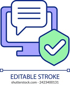 2D simple editable freedom of expression online icon representing cyber law, isolated vector, thin line illustration.