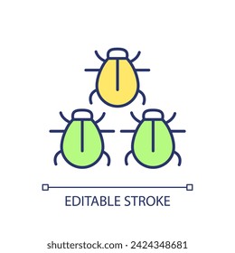 2D simple editable monitoring pest activity icon representing integrated pest management, isolated vector, thin line illustration.