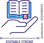 2D simple editable prior knowledge icon representing learning theories, isolated vector, thin line illustration.