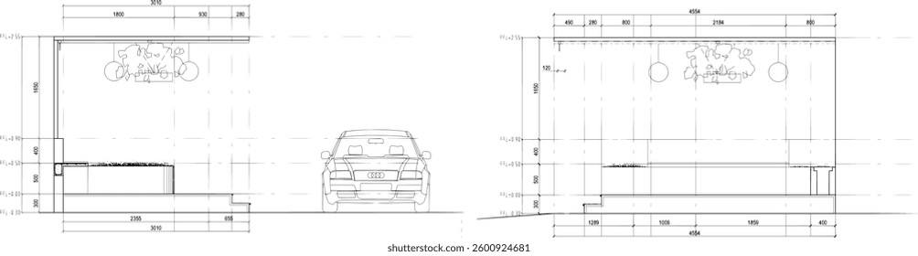 2d sketch and design of a house yard made into a garden and a place to sit and relax