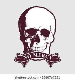 2d skull illustration for garments, patch, logo, icon, poster