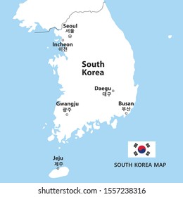 2D of South Korea Maps 