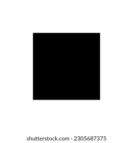 2D square shape in mathematics. Black square shape drawing for kids isolated on white background.