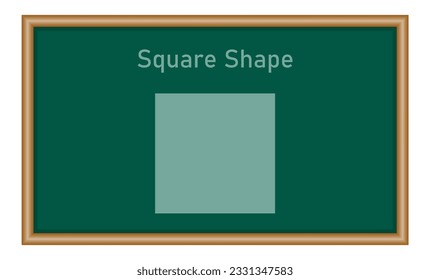 2D square shape in mathematics. Square shape drawing for kids. Mathematics resources for teachers and students.