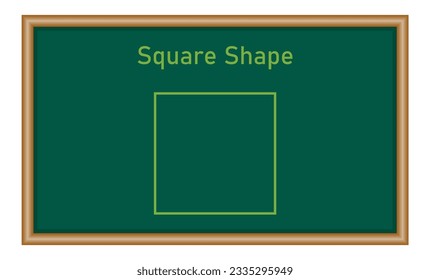 2D square shape in mathematics. Square shape drawing for kids. Mathematics resources for teachers and students.