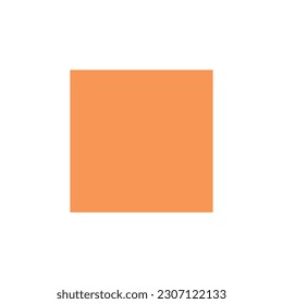 2D square shape in mathematics. Orange square shape drawing for kids isolated on white background.