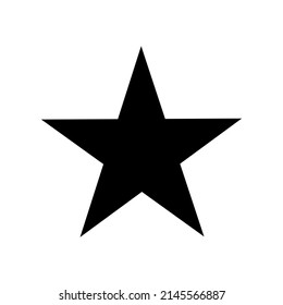 2D star shape in mathematics. Black star shape drawing for kids isolated on white background