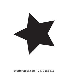 2D star shape in mathematics. Black star shape drawing for kids isolated on white background