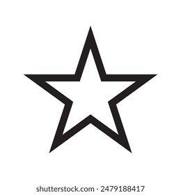 2D star shape in mathematics. Black star shape drawing for kids isolated on white background