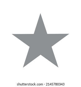 2D star shape in mathematics. Grey star shape drawing for kids isolated on white background