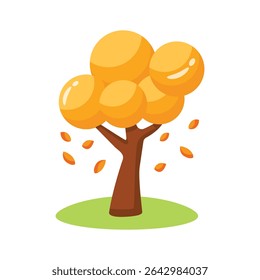 A 2d style icon of autumn tree looks stunning