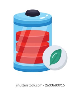 A 2d style icon of eco charging is ready for premium use