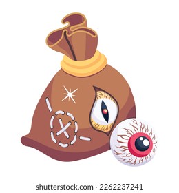Un ícono de 2d estilo de un saco de globo ocular 
