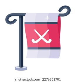 Here’s a 2d style icon of hockey banner pole 