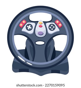 2d style icon of a racing game steering wheel 