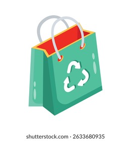 Ein 2D-Stil Symbol der Recycling-Tasche ist hier
