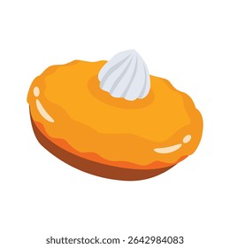 Um ícone de estilo 2d mostrando o clássico prato de pizza