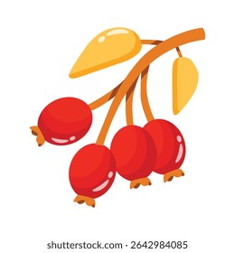 A 2d style icon of sweet autumn cherries