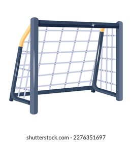 A 2d style icon vector of a hockey net 