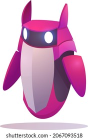2d style vector cute purple robot character