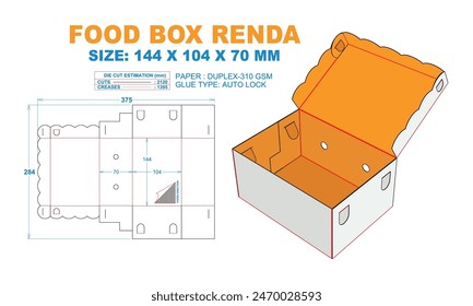 2D Technical Drawing: real shape and dimension illustrations (File Eps scale 1:1) equipped die cut estimates prepared for production. 3D Box: illustration only.