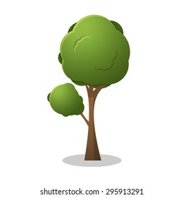 2d tree for game design. Isolated on white background