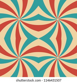 2D Twist background pattern with red and green retro style color, hypnotic texture and wallpaper