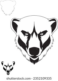 Vector 2d, negro y blanco, oso polar