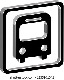 2D Vector Bus Stop Map Icon For Any Kind of Digital and Printing Work