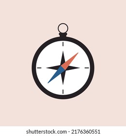 2D vector compass, modern, flat design.