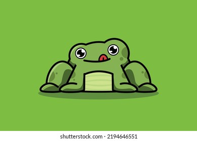 2D vector frog character with green cute style