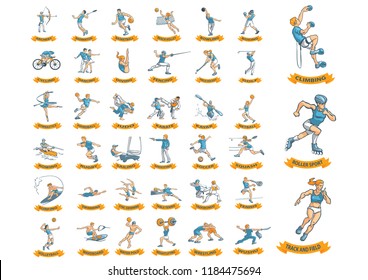 2d vector icons depicting different Olympic sports