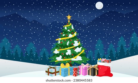 2D Vector Illustration Christmas Background