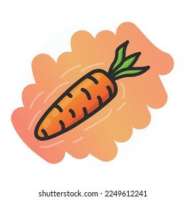 
2D vector image of carrot vegetable flat realistic art can be used as an additional object for your design.