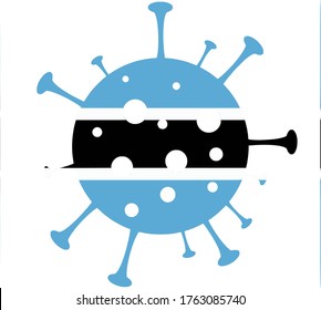 Una imagen vectorial 2D de una partícula de Coronavirus con la bandera de Botsuana sobre ella